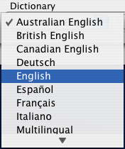 Australian English, British English, Canadian English, Deutsch, English...