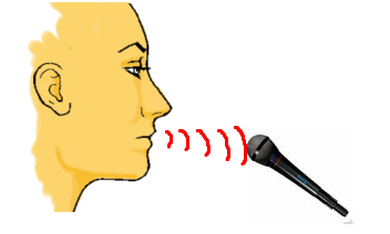 Talking to the microphone