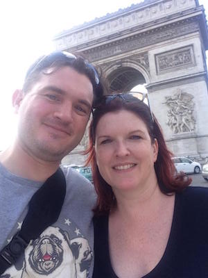 Charles and Donna in front of the Eiffel Tower