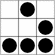 The Hacker Emblem is a black-and-white rendition of the &lsquo;glider&rsquo; from Conway's Life, with black circles in a 3x3 board